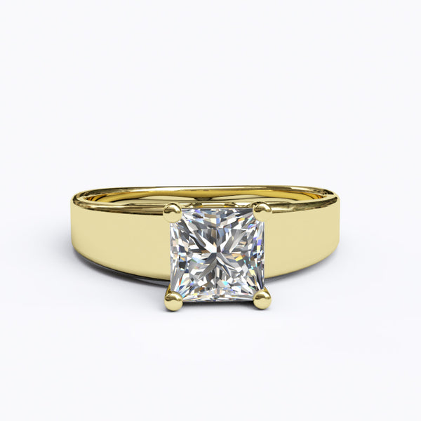 Solitaire Gold Engagement with 1ct Princess Cut Diamond - 01SG05